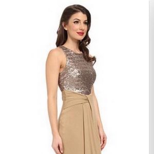 New ~ Bailey 44 Gold Sequin Dorsey Bodycon Knit Dress Size L
